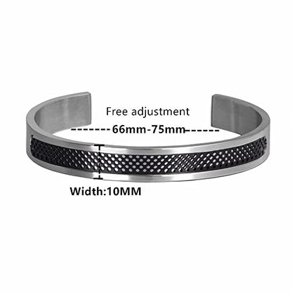 3pcs/set Classical Handmade Braiding Bracelet Hip Hop Men Pave CZ Leopard Head Roman Numeral Bracelet Stainless Steel Jewelry - color: 3pcs V Black