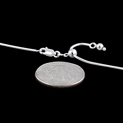 Sterling Silver Round Snake 0.8mm 0.9mm 1mm 1.2mm 1.6mm Chain 925 Italy Necklace - size: Length 22 Inches (Adjustable), style: 1.2mm