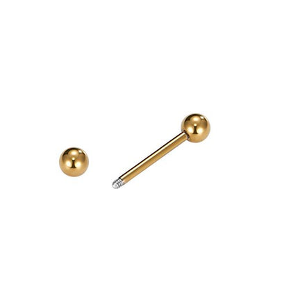 VCMART 12mm-18mm 14G Tongue Rings Nipple Straight Barbells Surgical Steel Body Piercing Jewelry - style: Style D -6pcs, gold