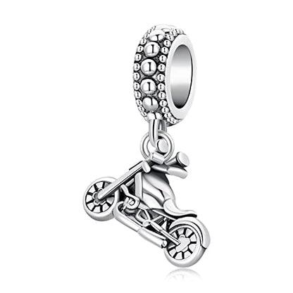Animal Charms for Bracelets 925 Sterling Silver Bead Charms Bee Butterfly Fox Charm Fits Bracelets and Necklaces Cute Charms for Women - color: Motorcycle