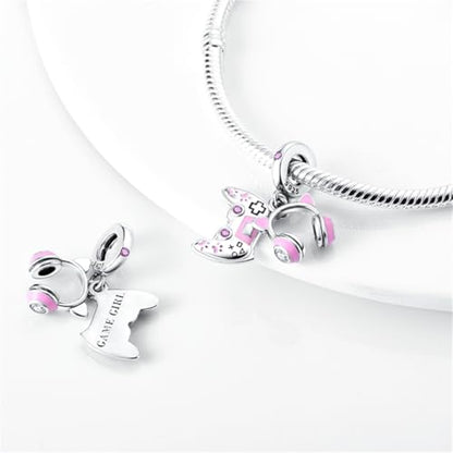 925 Silver Charm for Bracelets Animal Pet Insect Series Women Jewelry Gift - color: Pink gaming