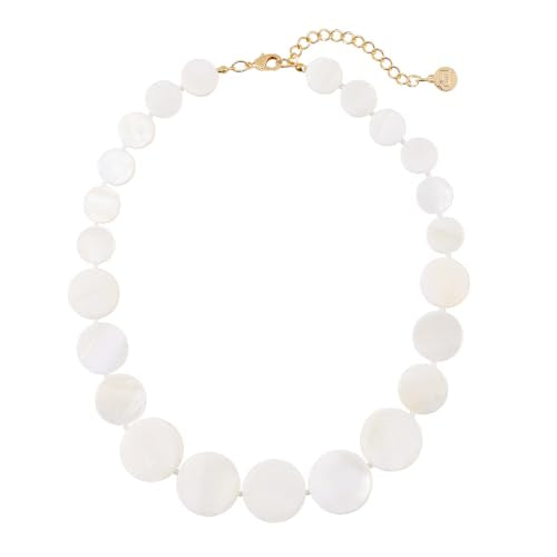 Firstmeet Boho Round Shell Necklace Old Money Style Strand Seed Bead Collar