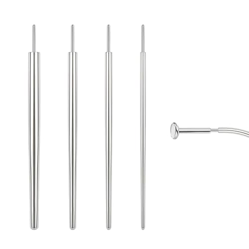 Piercing Taper Ball Grabber Tool Stainless Steel Nose Ear Piercing Kits | Nose Septum Eyebow Helix Conch Tragus Daith Piercing Jewelry Changing Tool,14G 16G 18G 20G Flat Back Earrings Applicator Tool - style: Straight Threadless Piercing Taper