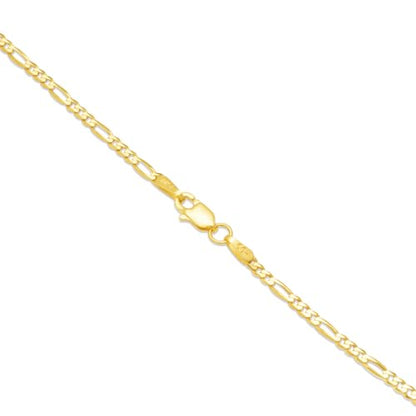 Floreo 10k Yellow Gold 3.5mm Lite Figaro Chain Link Bracelet or Anklet