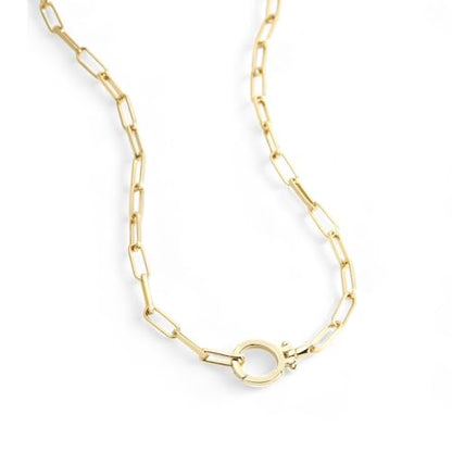 Mint & Lily Paperclip Chain Necklace for Women, Layering | 18K Gold Plated Adjustable Layering Chain Necklace, Hinge Clasp Charmn, Tarnish-Resistant, Waterproof, Jewelry Gift for Her - color: Gold
