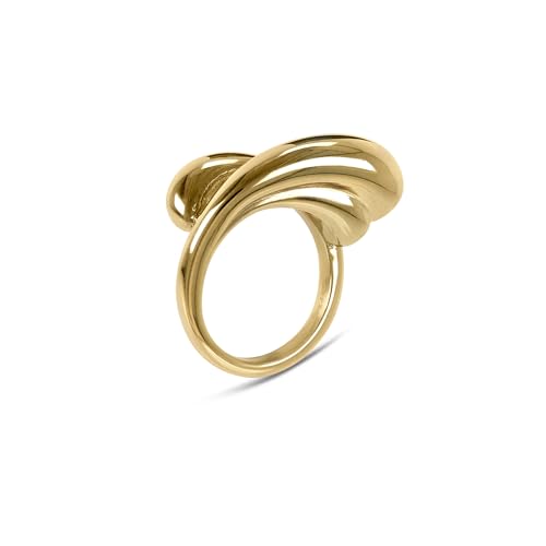 Hey Harper Gold Ring for Women - Gold Plated Stacking Waterproof & Sweatproof Jewerly Ring - Everday Non Tarnish Cute Fashion Circle Rings - style: Bica Ring