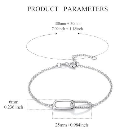 Dainty Lucky Four Leaf Clover Bracelets for Women, Trendy 14K Gold Plated Hypoallergeni Cubic Zirconia Bracelets Cute Paperclip Interlocking Adjustable Chain - color: Silver Paperclip Bracelet