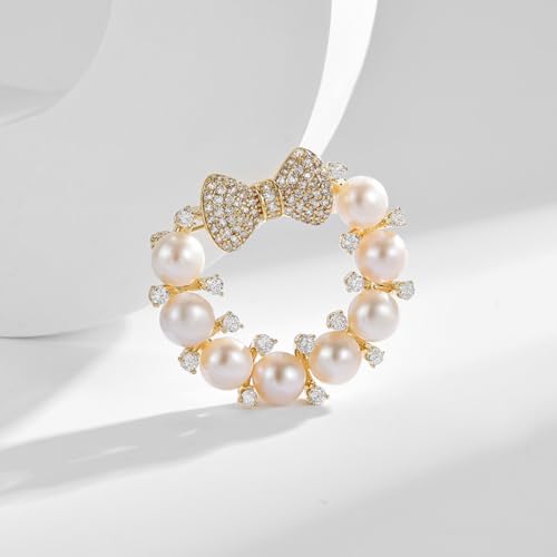 Brooches and Pins for Women Elegant Flower Pearl Brooches Costume Broches Jewelry Lady Christmas Pin for Women - style: GD-1649
