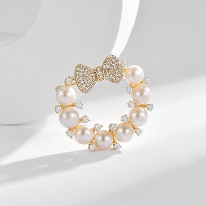 Brooches and Pins for Women Elegant Flower Pearl Brooches Costume Broches Jewelry Lady Christmas Pin for Women - style: GD-1649