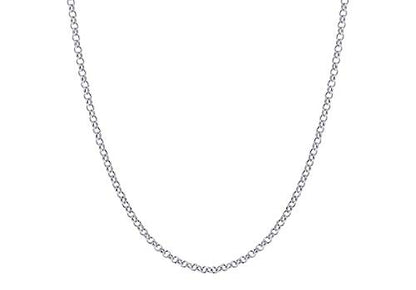 925 Sterling Silver necklace 1.5MM 2MM 2.5MM Circle Rolo Link Chain Necklace- Belcher Chain Rolo Link Necklace For Women, Necklace for Pendant,16,18,20,24,30
