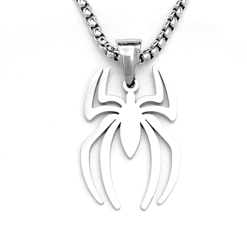 Tapp Collections Stainless Steel Superhero Pendant Necklace - color: Spiderman / Steel Chain / Silver Color