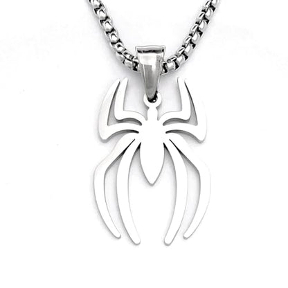 Tapp Collections Stainless Steel Superhero Pendant Necklace - color: Spiderman / Steel Chain / Silver Color