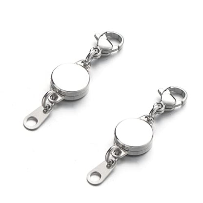 Zpsolution Stainless Steel Magnetic Clasps for Necklaces and Bracelets | Waterproof and Tarnish Resistant, Easy to Use, Strong Magnet, Flat Design, Locking Magnetic Jewelry Clasps - color: Silver