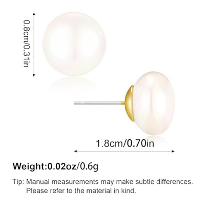 Pearl Earrings for Women Minimalist Pearl Drop Earrings Elegant Leverback Dangle Earrings Wedding jewelry Bridesmaid Gifts - style: stud-8mm(small)