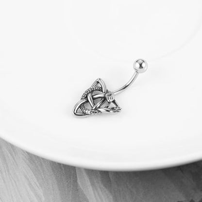 HZMAN Belly Button Rings for Women 14G Surgical Steel Belly Rings Gothic Celtic Knot Belly Rings Navel Piercing Jewelry - color: Celtic Knot wiht Snake