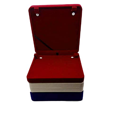 Jewelry Set Velvet Box Necklace Earring Ring Necklace Bracelet Gift Display Case Wedding Jewelry Storage Holder (Royal Blue for Long Pearl Chain) - color: Royal Blue for Long Pearl Chain