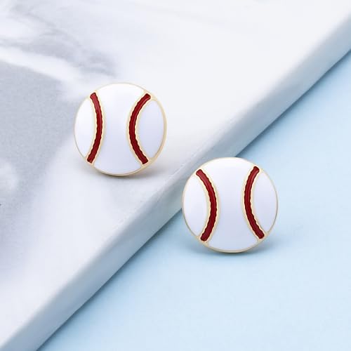 Gold Stud Earring Gifts For Teens Women Hypoallergenic Golf Baseball Football Basketball Soccer Volleyball Sport Earrings For Women - color: baseball earring