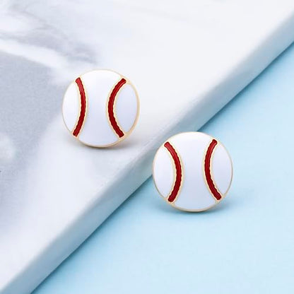 Gold Stud Earring Gifts For Teens Women Hypoallergenic Golf Baseball Football Basketball Soccer Volleyball Sport Earrings For Women - color: baseball earring