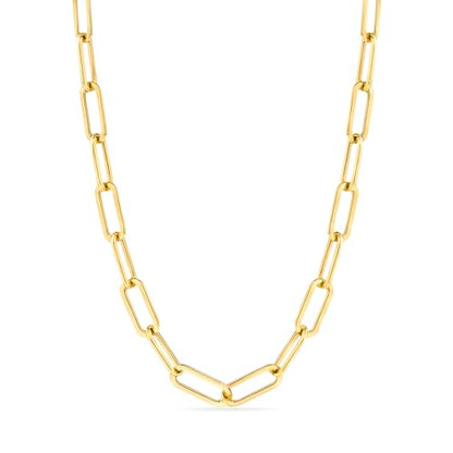 Destin Jewelry Paperclip Chain Necklace for Women, Waterproof 18K Gold Plated Stainless Steel, Hypoallergenic, Adjustable Layering Chain, Tarnish-Resistant, 2.5–6.5mm - color: 18K Yellow Gold Plated Stainless Steel, size: 20" + 2", style: 6.5 MM