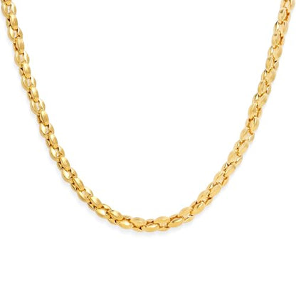 Jean Beau Gold Choker Necklace for Women, Simple 18K Gold Plated Adjustable Link Chain Prom Jewelry Gifts - color: Rolo
