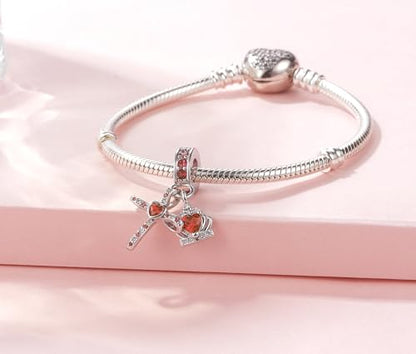 Silver Cross Birthstones Charm Fit for Pandora Charms Bracelet Crown Dangle Charms Beads Birthday Jewelry Gifts for Women - style: January