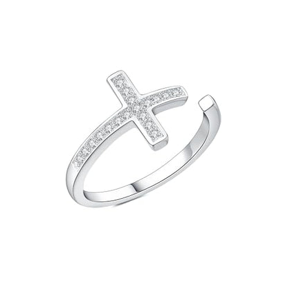 925 Sterling Silver Cross Toe Ring, Adjustable Band, Hypoallergenic Foot Jewelry for Women