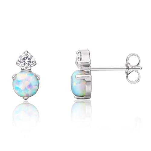 Limerencia G23 Pure Titanium Hypoallergenic Earrings | F136 Implant Grade Titanium Jewelry for Sensitive Ears - color: CZ + White Opal