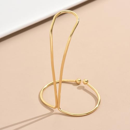 Gold Hand Ring Bracelet for Women Minimalism Trendy Adjustable Bracelet Open Cuff Bangle Jewelry Dainty Body Wrist Bracelet Middle Finger Ring