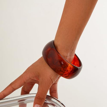 Colorful Acrylic Resin Open Cuff Bracelets Simple Transparent Chunky Thick Bangle Statement Irregular Geometric Resin Wide Wristband Chunky Acetate Wrap Cuff Bracelets - color: B-04