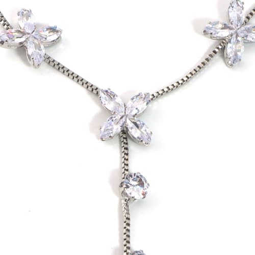Butterfly Barefoot Sandals Anklet for Women Cubic Zirconia Flower Anklet with Toe Ring Beach Summer Ankle Bracelets Foot Chain Jewelry - color: Silver