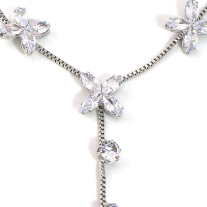 Butterfly Barefoot Sandals Anklet for Women Cubic Zirconia Flower Anklet with Toe Ring Beach Summer Ankle Bracelets Foot Chain Jewelry - color: Silver