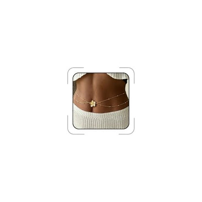 Gold Starfish Waist Chain Belt for Women Pearl Starfish Shell Mermaids Belly Chains Layered Boho Flower Belt Chains Sex Bikini Body Chain Mermaids Costume Accessories Summer Beach Jewelry - style: Gold Flower