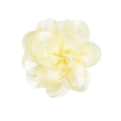 Large Rose Flower Brooches Chiffon Camellia Brooch Lapel Pins Hair Clips Hat Pins for Women Wedding Banquet Accessories Large Satin Flowers 5.5in - color: Beige