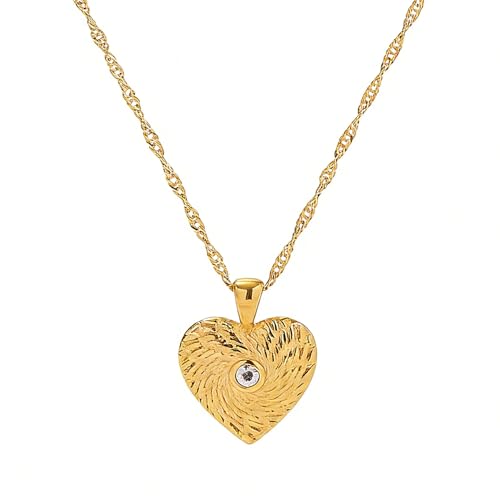 Unisex Celestial Gold Pendant Necklaces, Sun/Moon/Star/Angle Celestial Elements Unisex Choker Gold Lover Chains for Men and Women Jewelry - color: Gold Chain - Heart