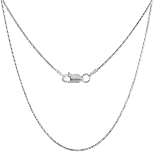 Very Thin Sterling Silver 0.9mm Snake Chain Necklaces & Bracelets Nickel Free Italy Sizes 7-30 inch