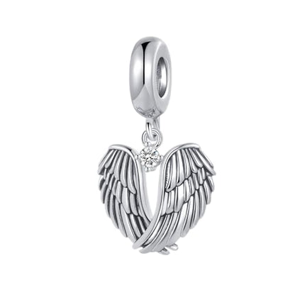 LSxAB Guardian Angle Wings Jan-Dec Birthstone Charm Compatible with Pandora Charms Bracelets for Women Charm - style: 04 White