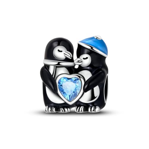 NARMO 925 Sterling Silver Charm Bead for Bracelets Silver Charms for Women - color: Cute Penguins