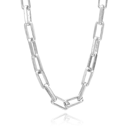 COBI Paperclip Chain Necklace for Women,Beaded Necklace,18K Gold /925 Sterling Silver Plated,Chunky Link Chain Necklace for Daily Wear,Ideal Gift for Her 17" - style: Paperclip-Sliver