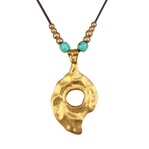 Boho Necklaces for Women Chunky Circle Necklace Bohemian Necklaces | Chunky Boho Necklace for Women Layered Boho Circle Leather Choker Necklace Long Vintage Necklaces Bohemian Jewlery Gifts - style: Boho Necklaces Women Trendy