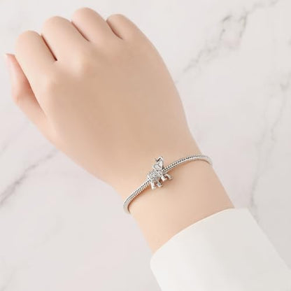 CYCUFF 925 Sterling Silver Charms Suitable for Charm Necklaces, Bracelet Pendants Beads Jewellery Gift for Women - color: Elephant Bead Charm