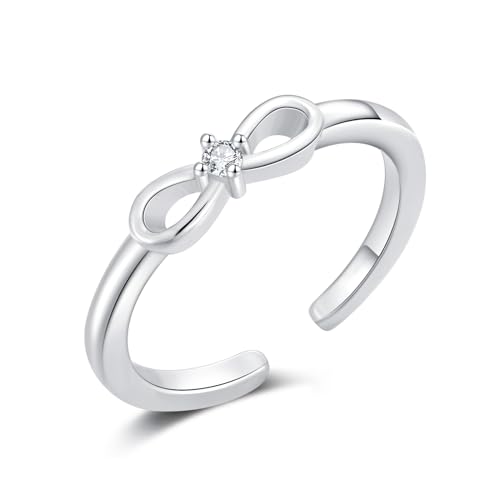 Midari Toe Rings for Women 925 Sterling Silver Hypoallergenic Adjustable Open Band Ring for Women Summer Beach Open Toe Jewelry Foot Jewelry - color: white-eight, size: Adjustable