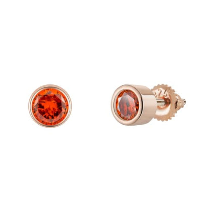 Bolenvi Birthstone Crystal Stud Earrings, 925 Sterling Silver Back Posts, Small Stud Earrings for Women and Men - color: January Garnet Birthstone