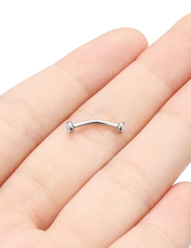 Jenxnjsjo F136 Titanium 16g 6/8/10mm Opal Eyebrow/Rook/Snug/Vertical-Labret/VCH/Snake-Eyes/Anti-Tragus/Christina/Daith/Belly-Button/Bridge/Hood/Surface Curved Barbell Piercing Jewelry for Women Men - color: White Opal, size: 10 mm