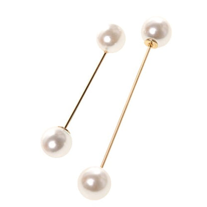 LoveinDIY 2-Piece Faux Pearl Brooch Pin Set, Alloy Scarf Clips for Wedding, Banquet, and Sweater Decoration