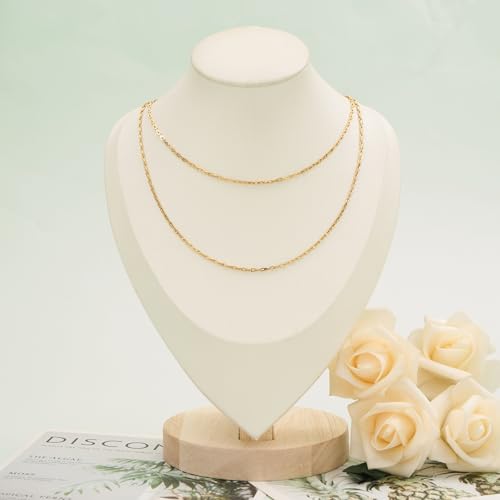 UMAOKANG 16.4 Feet Gold Plated Chain for Jewelry Making Stainless Steel Link Chain Bulk with Jump Rings Lobster Clasps - color: Link Gold
