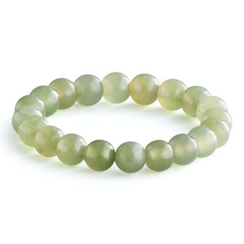 NLIEO Handmade Natural Gemstone Crystal Beaded Stretch Band Ring for Women | Handmade, 3mm Natural Stone, Size 7-12, Stretchy, Beaded Jewelry, Green Bead Rings, Trendy Jewelry Gift - style: Green Jade