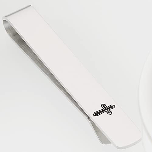 Cross Tie Clips for Men Unique Tie Pin Clip Mens Christian Tie Clips