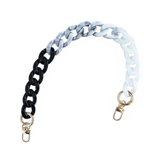Acrylic Resin Chain for Purse,Handbag Decoration Chain Strap,Bag Accessories Chain Charms - color: Series 4/Small Flat Double/Black White