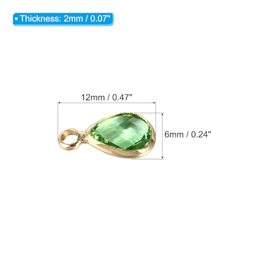 PATIKIL Birthstone Charm Beads Drop Pendant, Handmade Birthstone for Personalized Earrings Bracelet Necklace - color: Light Green, size: 0.47" x 0.24"