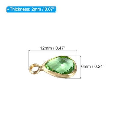 PATIKIL Birthstone Charm Beads Drop Pendant, Handmade Birthstone for Personalized Earrings Bracelet Necklace - color: Light Green, size: 0.47" x 0.24"